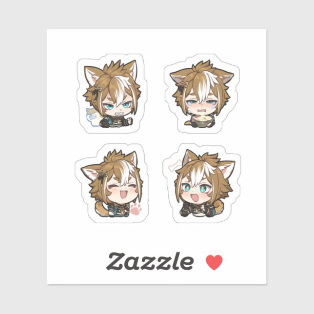 Sticker Feuille d'autocollants Gorou Genshin Impact 4 pièc (Feuille)