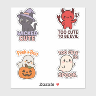 Sticker Feuille d'autocollants Halloween méchamment mignon