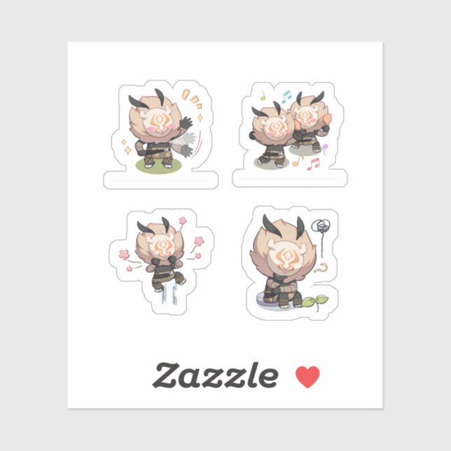 Sticker Feuille d'autocollants Hilichurl Genshin Impact 4  (Feuille)