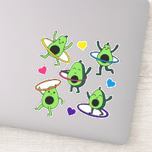 Feuille d'autocollants Hula Hooping Avocado