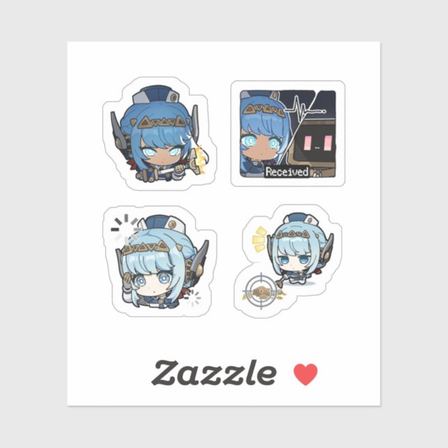 Sticker Feuille d'autocollants Ineffa Genshin Impact 4 piè (Feuille)