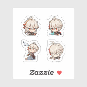 Sticker Feuille d'autocollants Kazuha Genshin Impact 4 piè