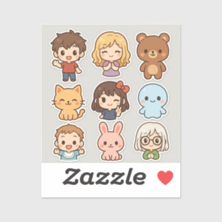 Sticker Feuille d'autocollants Mini Kawaii Chibi – Enfants
