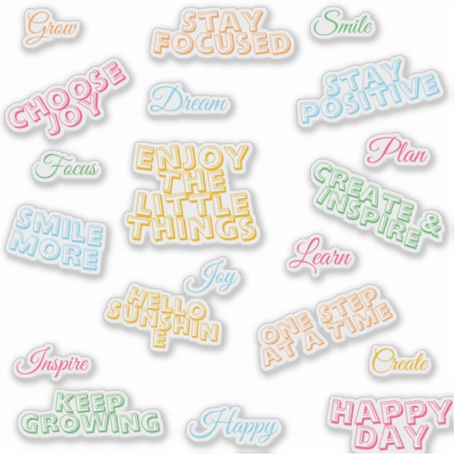 Sticker Feuille d'autocollants motivationnels Profitez des (Devant)