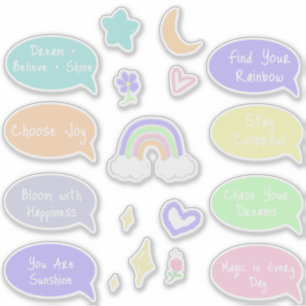 Sticker Feuille d'autocollants Pastel Rainbow Dreams
