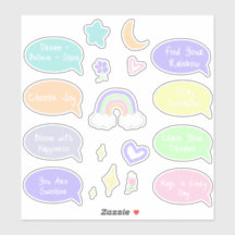 Feuille d'autocollants Pastel Rainbow Dreams