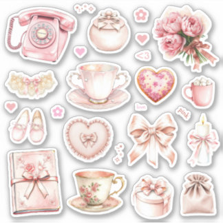 Sticker Feuille d'autocollants Pink Whimsy
