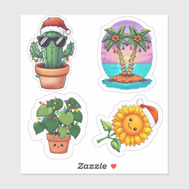 Sticker Feuille d'autocollants Plante de Noël (Feuille)