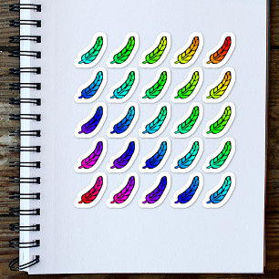 Sticker Feuille d'autocollants Plumes Colorées Petits Arc-