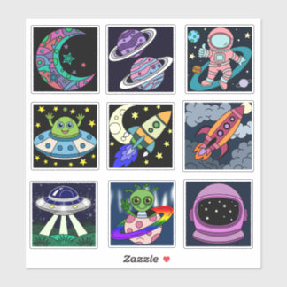 Sticker Feuille d'autocollants pour enfants Space Explorer