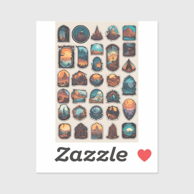 Sticker Feuille d'autocollants Royaume Enchanté | Cottage  (Feuille)