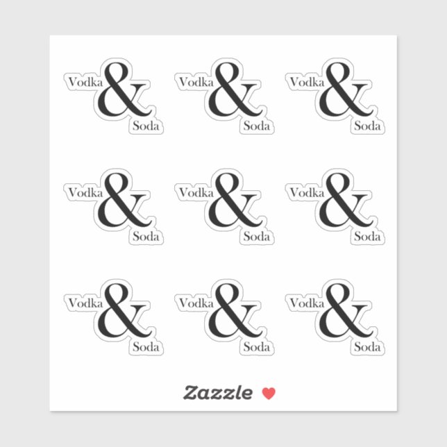 Sticker Feuille d'autocollants Vodka & Soda (Feuille)