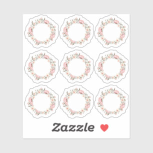 Sticker Feuille de lecteur de couronne Rose rose chic Shab