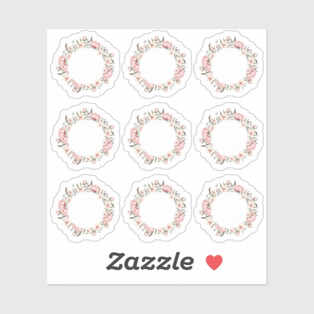 Sticker Feuille de lecteur de couronne Rose rose chic Shab (Feuille)