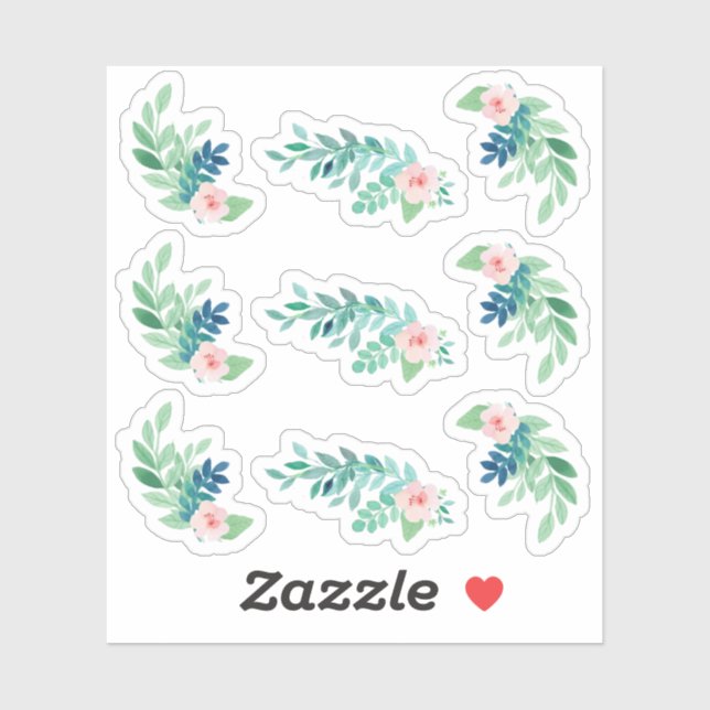 Sticker Feuille de planificateur botanique à l'aquarelle a (Feuille)