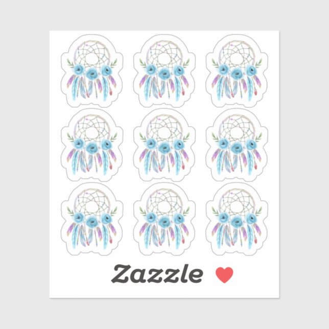 Sticker Feuille de planification Boho de la plume d'aquare (Feuille)