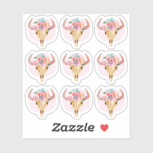 Sticker Feuille de planification de l'aquarelle de crâne d