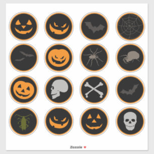 Sticker Feuille d'Halloween Éffrayant amusant