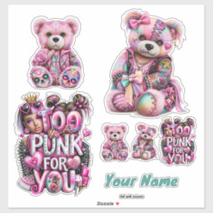 Sticker Feuille d'ours punk personnalisée