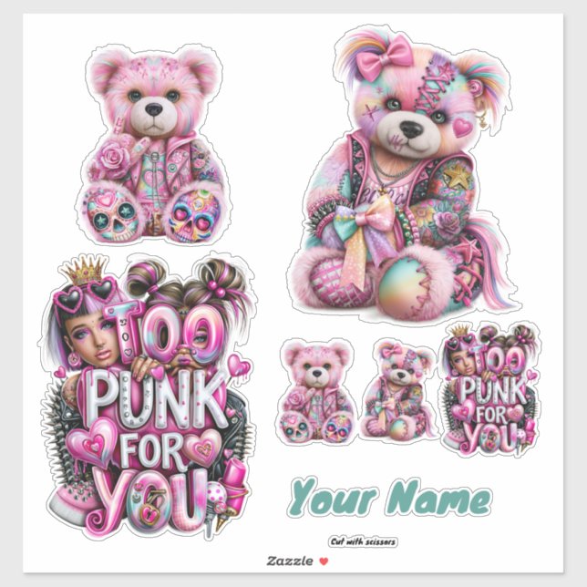 Sticker Feuille d'ours punk personnalisée (Feuille)