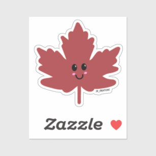 Sticker Feuille rouge Cutie