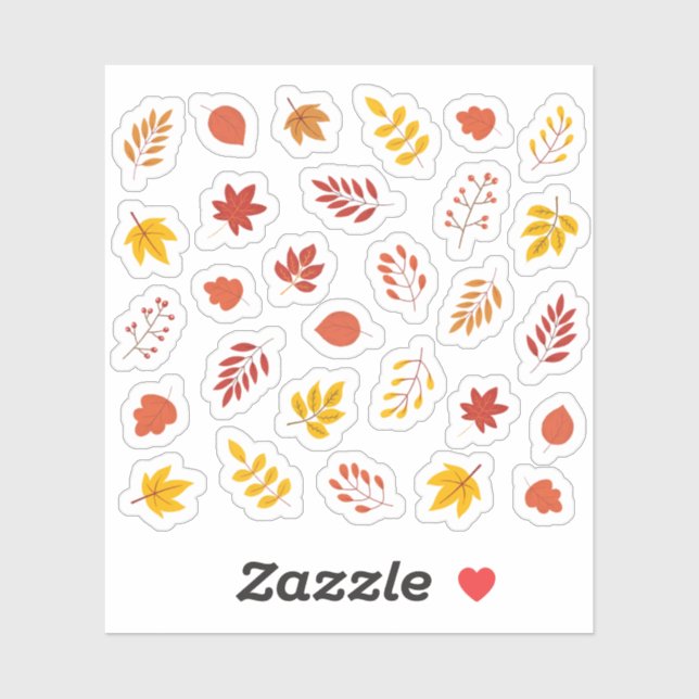 Sticker Feuilles d'automne déco cosy esthétique Feuille  (Feuille)