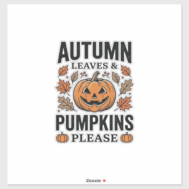 Sticker Feuilles de citrouille d'automne Citrouilles S'il  (Feuille)