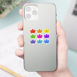 Sticker Feuilles d'érable colorés