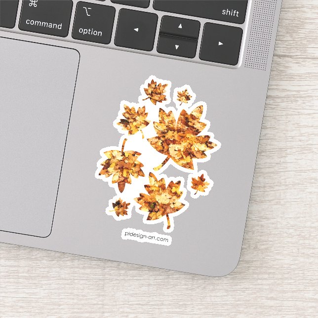 Sticker Feuilles d'érable jaune or (Détail)