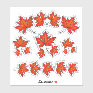 Sticker Feuilles rouges, feuilles d'érable, couleurs d'aut