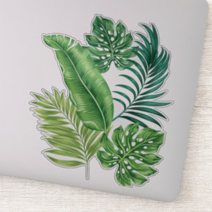 Sticker Feuilles verts tropicaux