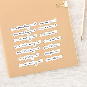 Sticker Feuillet d'autocollant du planificateur de jours d