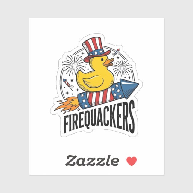 Sticker Feux d'artifice Canard Patriote Conception de Chem (Feuille)