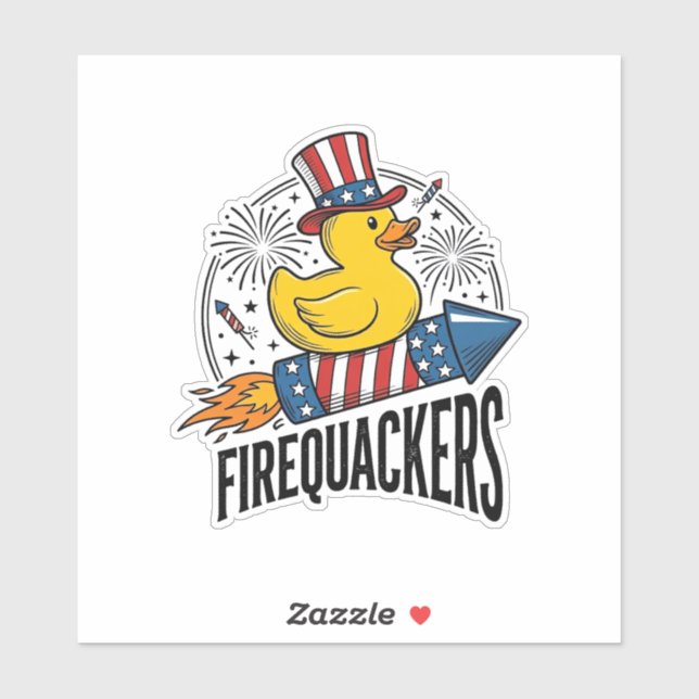 Sticker Feux d'artifice Canard Patriotique Conception de C (Feuille)
