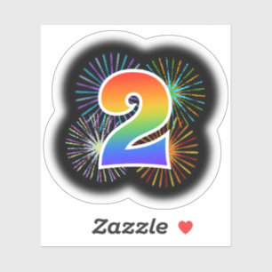 Sticker Feux d'artifice d'amusement + Motif "2"