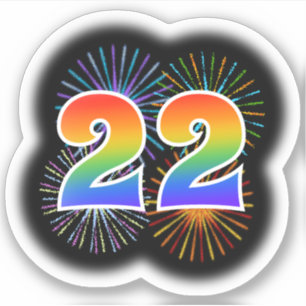 Sticker Feux d'artifice d'amusement + Motif "22"
