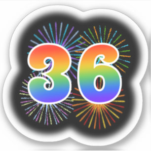 Sticker Feux d'artifice d'amusement + Motif "36"