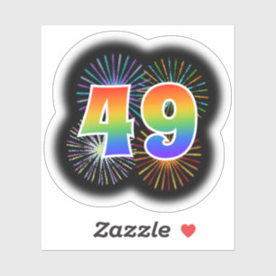 Sticker Feux d'artifice d'amusement + Motif "49"