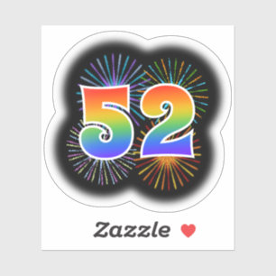 Sticker Feux d'artifice d'amusement + Motif "52"