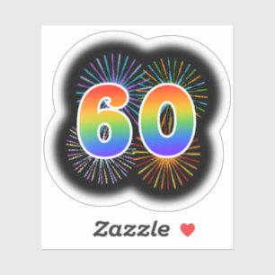 Sticker Feux d'artifice d'amusement + Motif "60"