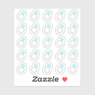 Sticker Fiançailles Mariage de rappel de bague diamant
