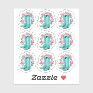 Sticker Fiche du planificateur Rose Country Cowgirl Boots