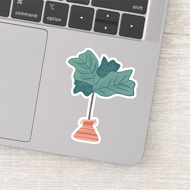 Sticker Fiddle Tree Leaf Plante d'intérieur Dessinée à la  (Détail)
