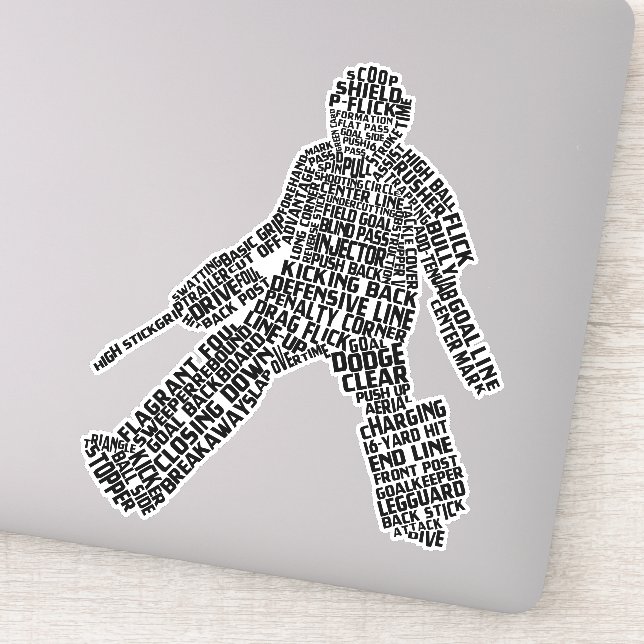 Sticker Field Hockey Goalie Word Art (Détail)