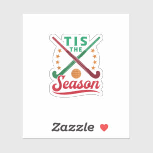 Sticker Field Hockey Noël C'est La Saison Des Fêtes Joueur