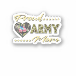 Sticker Fier Armée Maman Us Drapeau Chien Tags Militaire M
