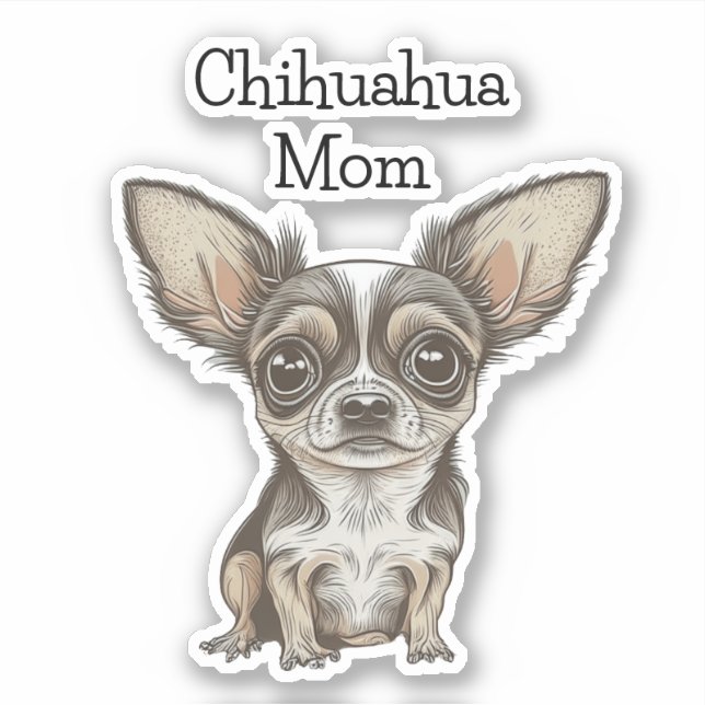 Sticker Fier Chihuahua Maman (Devant)