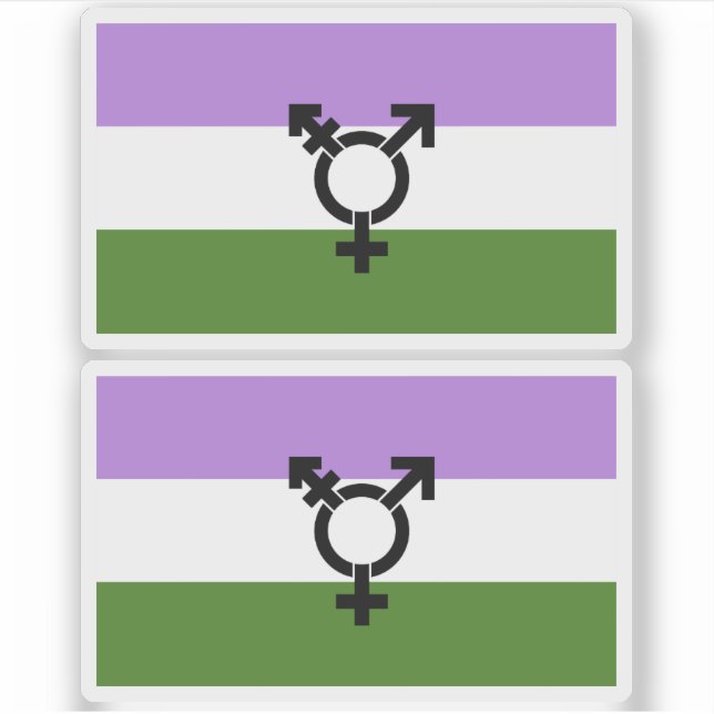 Sticker Fier d'être genderqueer - Fierté queer (Devant)
