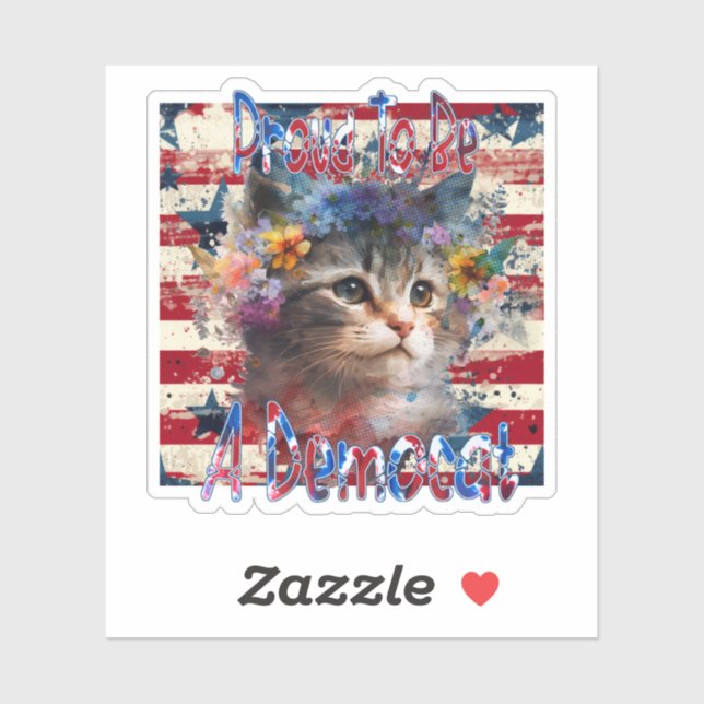 Sticker Fier d'être un démocrate (Feuille)