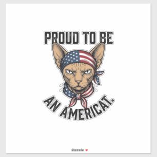Sticker Fier d'être un T-shirt de chat patriotique américa